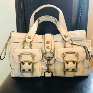 Coach cream/off white leather satchel bag